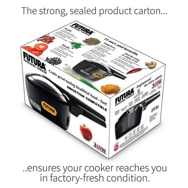 Hawkins Futura Hard Anodised Aluminium Pressure Cooker - Induction Base, Black, IFP30, 3 l-5.webp